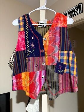 Boho Patchwork Sleeveless Top - Multicolor